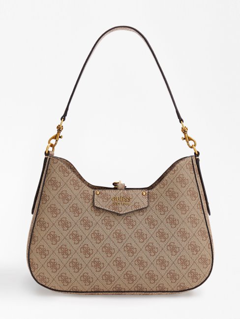 Sac Hobo Eco Brenton 4g Logo Guess Beige