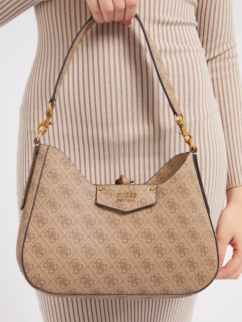 Sac Hobo Eco Brenton 4g Logo Guess Beige