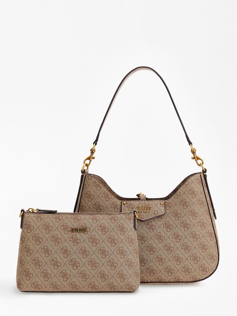 Sac Hobo Eco Brenton 4g Logo Guess Beige