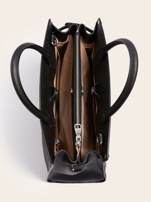 Sac à Main Guess Cristina En Cuir Véritable Noir