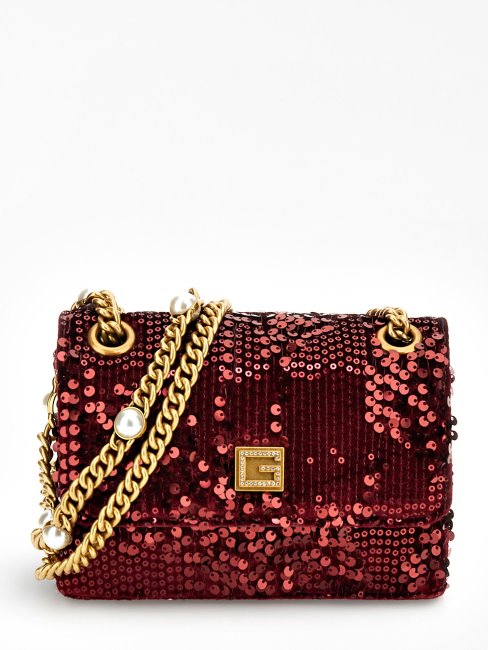 Guess Mini Sac à Bandoulière Ever Rouge à Sequins