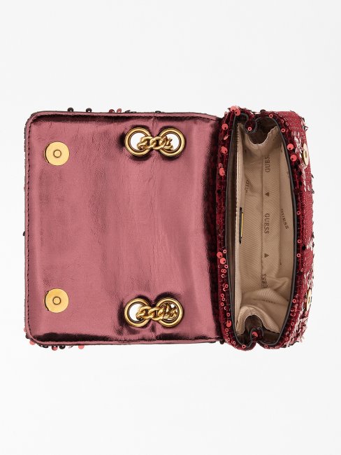 Guess Mini Sac à Bandoulière Ever Rouge à Sequins