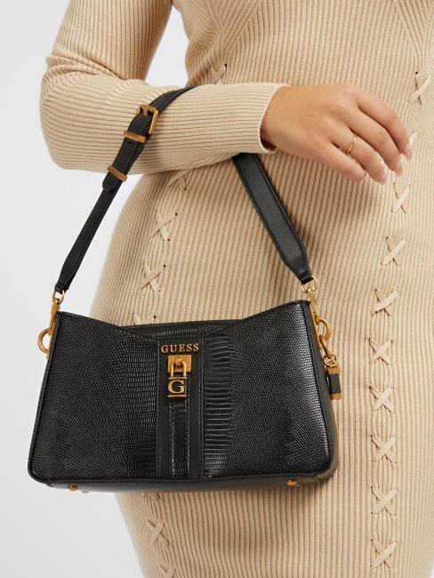 Sac Porté épaule Imprimé Python Ginevra Guess Noir