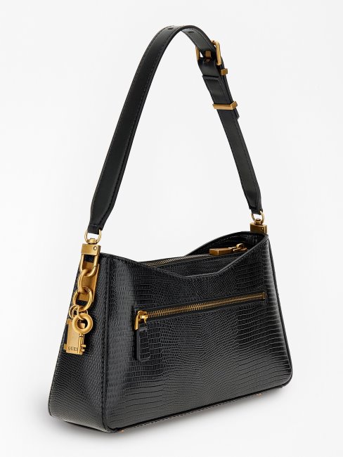 Sac Porté épaule Imprimé Python Ginevra Guess Noir