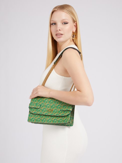 Mini Sac à Bandoulière Matelassé Guess Atene Vert