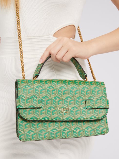 Mini Sac à Bandoulière Matelassé Guess Atene Vert