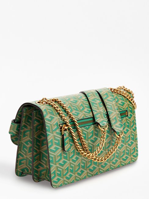 Mini Sac à Bandoulière Matelassé Guess Atene Vert