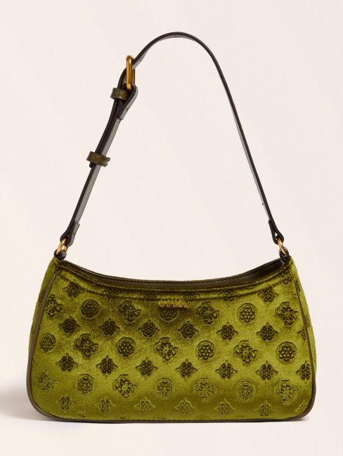 Kimi Sac Bandoulière En Velours Vert Guess
