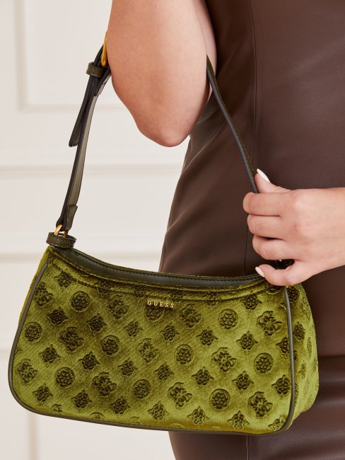 Kimi Sac Bandoulière En Velours Vert Guess