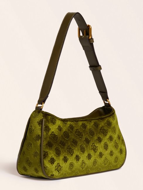 Kimi Sac Bandoulière En Velours Vert Guess