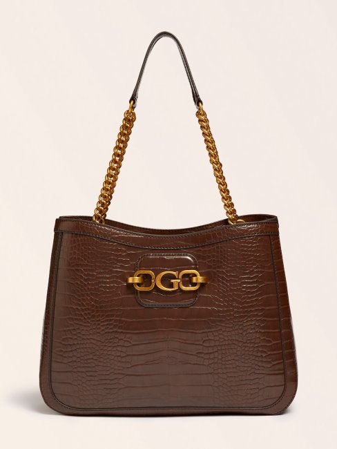 Cabas Imprimé Croco Hensely Guess Marron