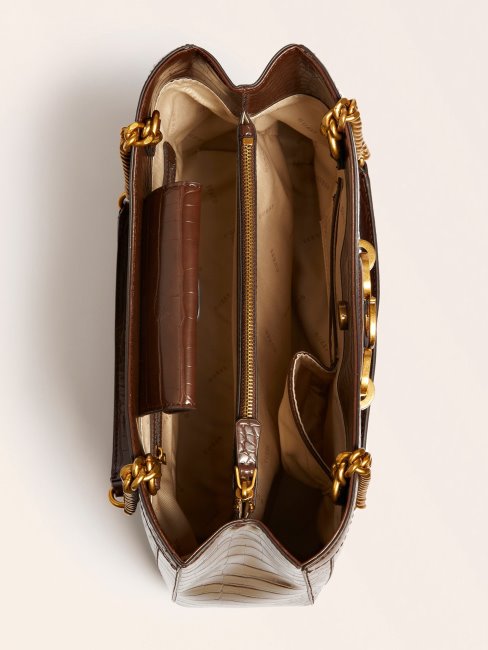 Cabas Imprimé Croco Hensely Guess Marron