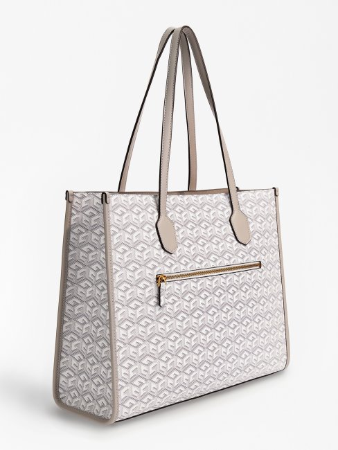 Guess Cream Silvana G Cube Logo Shopper