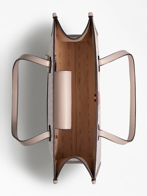 Guess Cream Silvana G Cube Logo Shopper