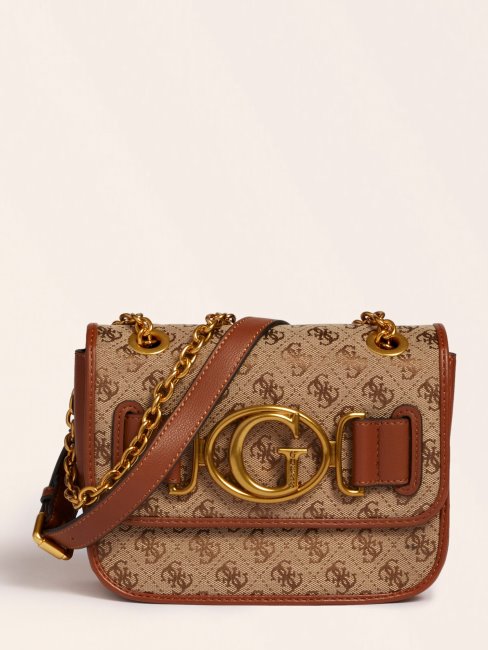 Guess Sac à Bandoulière Logo Aileen 4g Marron