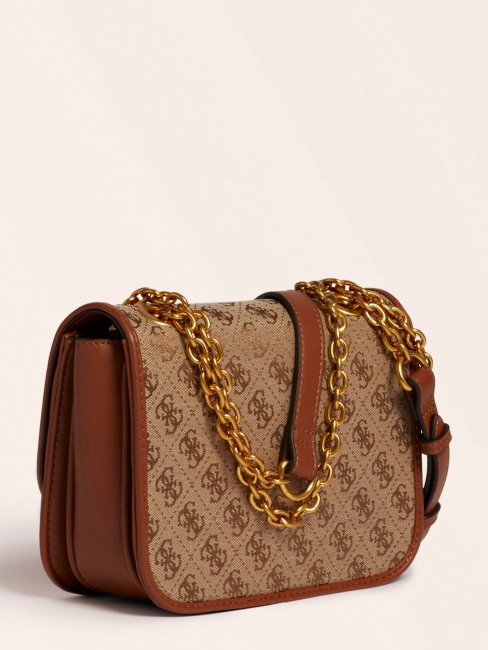 Guess Sac à Bandoulière Logo Aileen 4g Marron