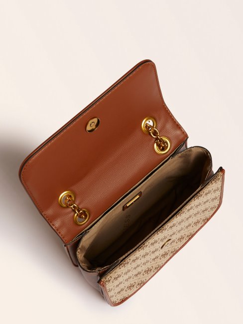 Guess Sac à Bandoulière Logo Aileen 4g Marron