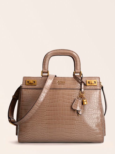 Sac à Main Imprimé Croco Katey Crème Guess
