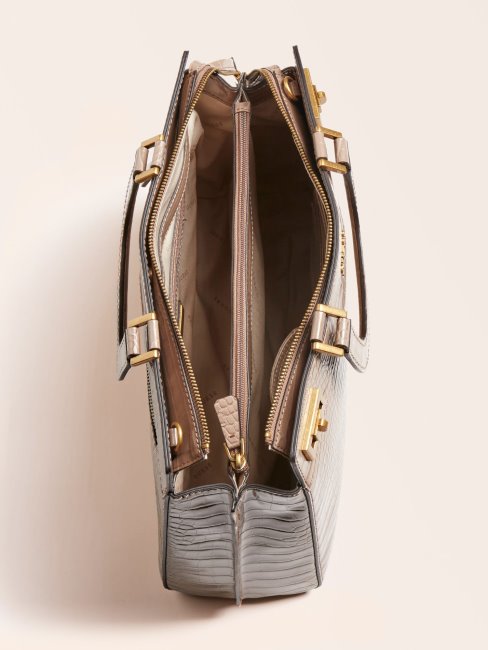 Sac à Main Imprimé Croco Katey Crème Guess