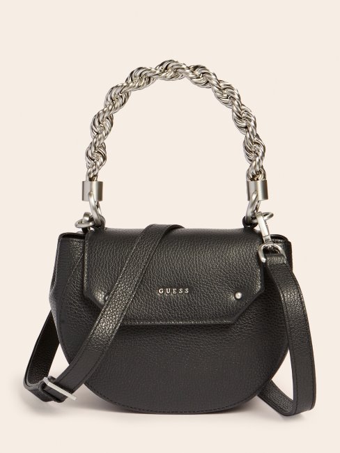 Aida Mini Sac à Main En Cuir Véritable Guess Noir