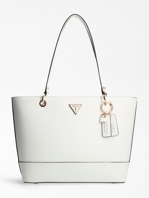 Guess Noelle Logo Charm Shopper Blanc