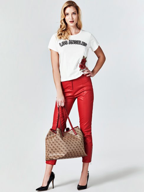 Vikky 4g Logo Maxi Shopper Marron Guess