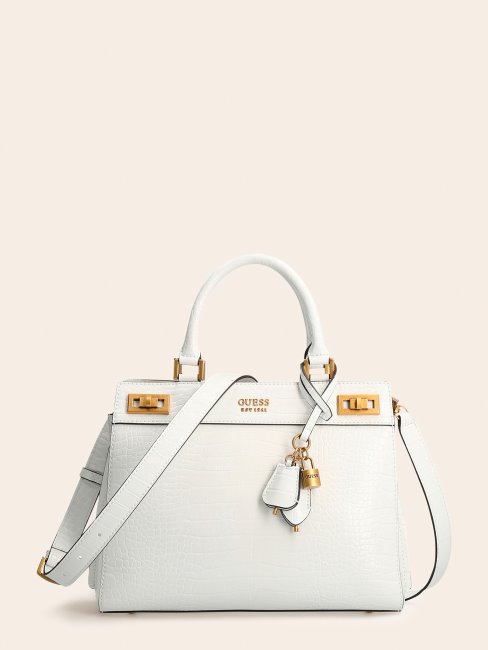 Sac à Main Katey Imprimé Croco Blanc Guess
