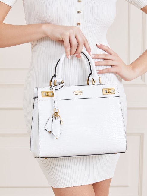 Sac à Main Katey Imprimé Croco Blanc Guess