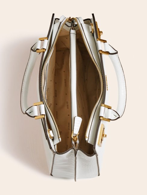 Sac à Main Katey Imprimé Croco Blanc Guess