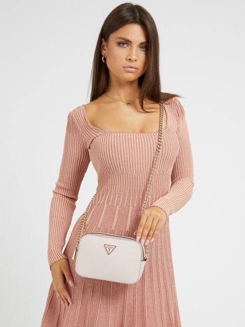 Guess Alexie Saffiano Mini Sac à Bandoulière Rose