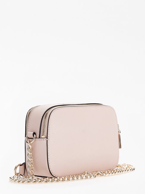 Guess Alexie Saffiano Mini Sac à Bandoulière Rose