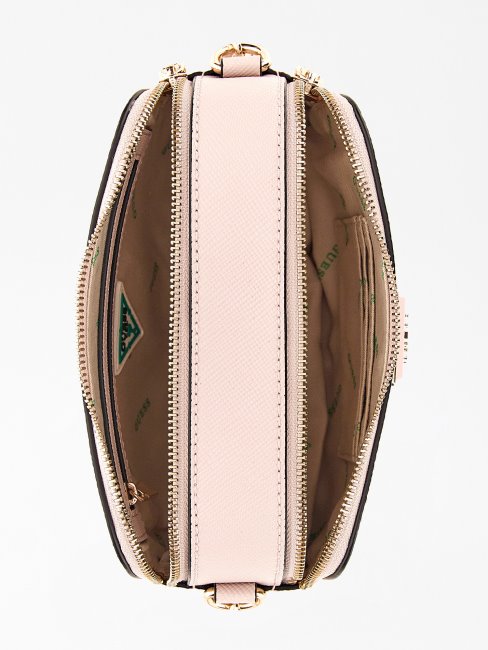 Guess Alexie Saffiano Mini Sac à Bandoulière Rose