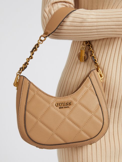 Mini Sac Besace Matelassé Abey Beige Guess