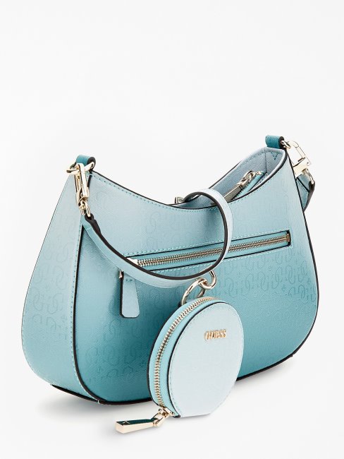 Guess Sac Porté épaule Logo Alexie 4g Bleu Clair