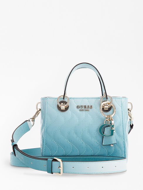 Mini Sac à Main Bleu Clair Logo Sasky 4g Guess