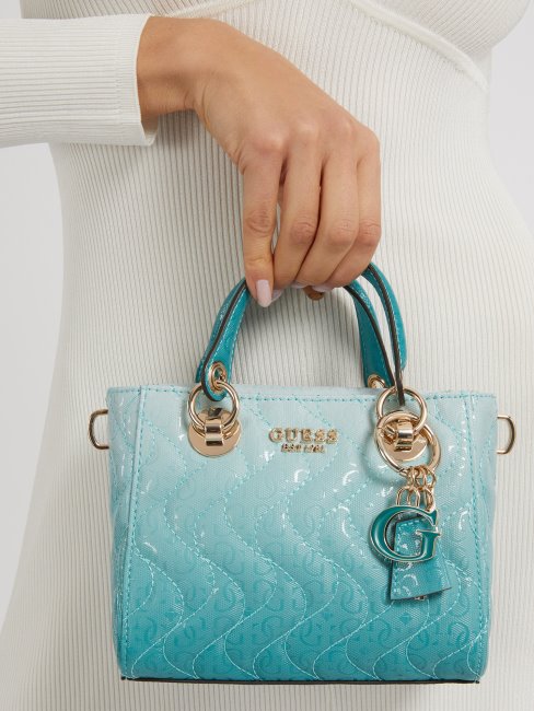 Mini Sac à Main Bleu Clair Logo Sasky 4g Guess