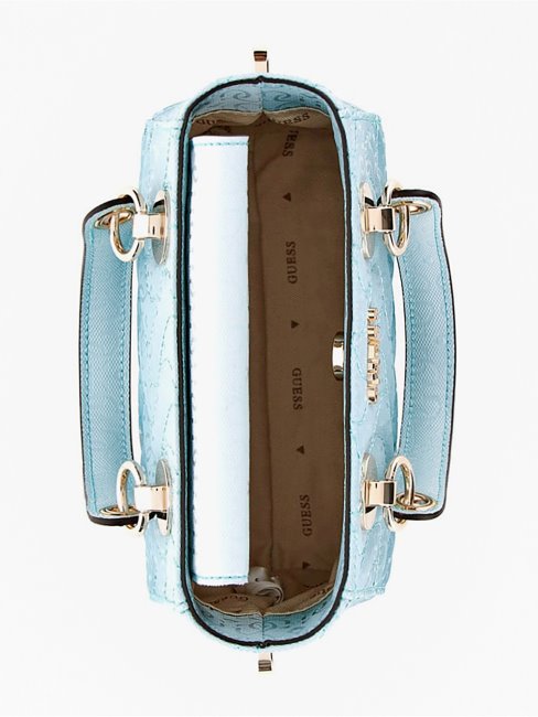 Mini Sac à Main Bleu Clair Logo Sasky 4g Guess