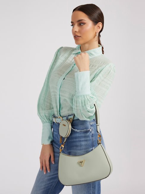 Alexie Saffiano Hobo Devine Vert