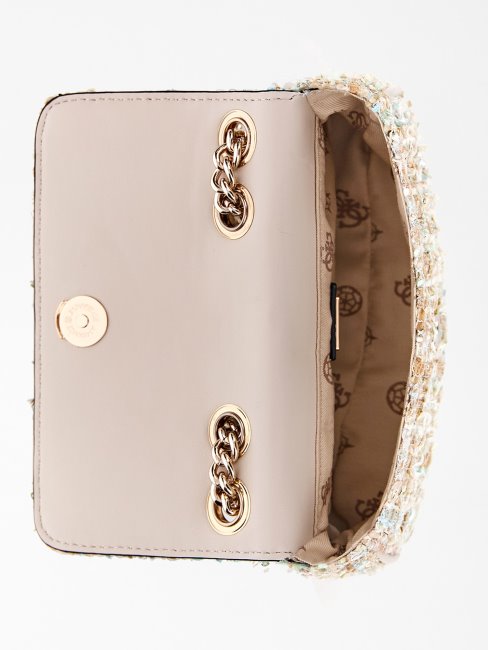 Mini Sac à Bandoulière En Tweed Spark Bleu