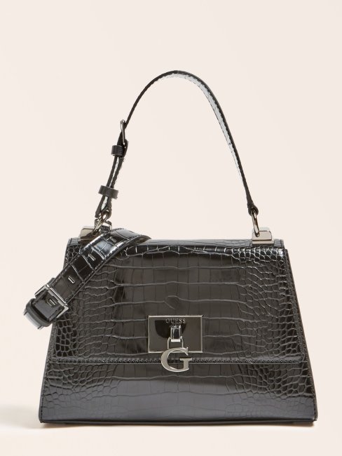 Sac à Main Guess Noir Imprimé Croco Stephi