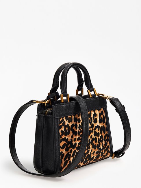 Katey Mini Sac à Main En Cuir Véritable Animalier Guess
