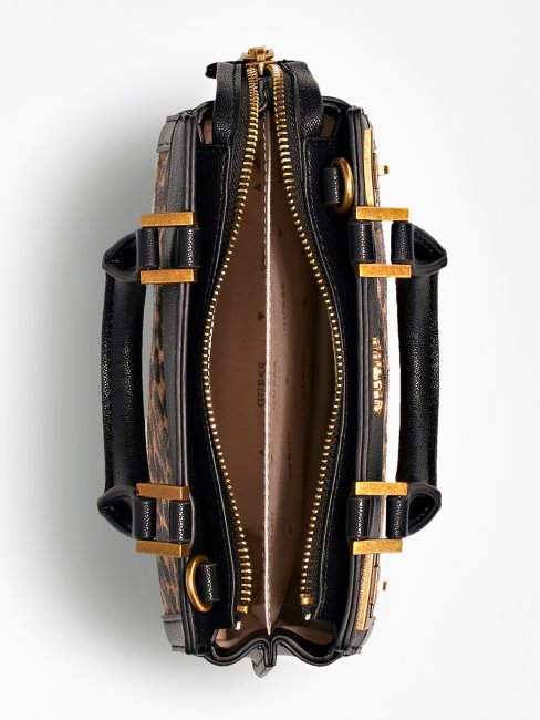 Katey Mini Sac à Main En Cuir Véritable Animalier Guess