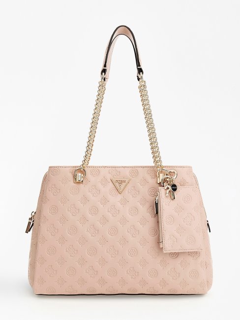 Sac Porté épaule à Logo Estampé Guess La Femme Rose