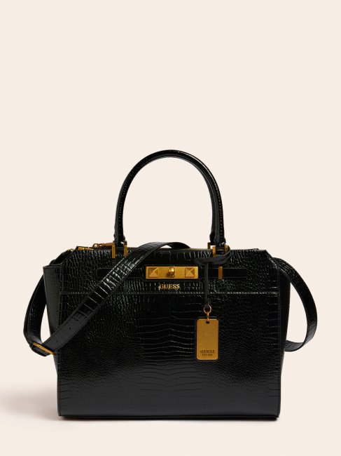 Sac à Main Imprimé Croco Raphie Guess Noir