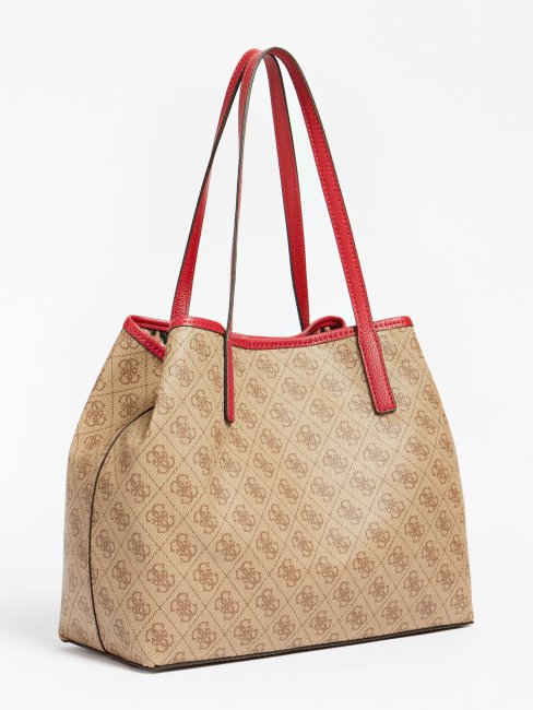 Cabas à Imprimé Logo Guess Vikky Marron