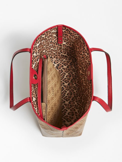 Cabas à Imprimé Logo Guess Vikky Marron