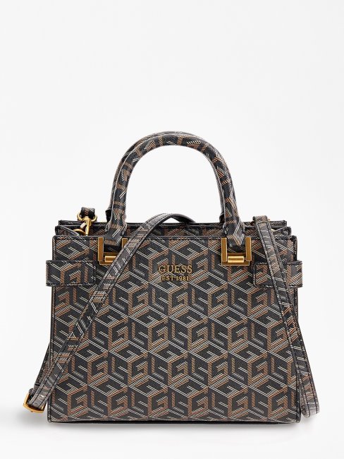 Guess Mini Sac à Main Atene G Cube Logo Noir