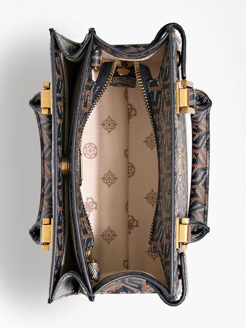 Guess Mini Sac à Main Atene G Cube Logo Noir