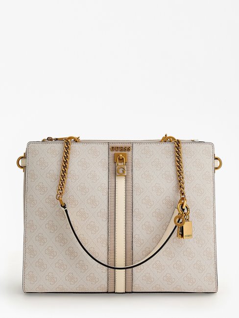 Sac Bandoulière Logo Ginevra 4g Crème Guess