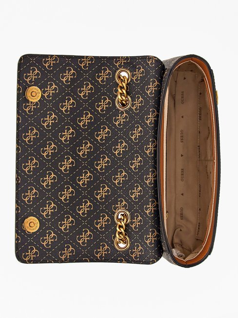 Sac à Bandoulière Nell 4g Logo Guess Marron